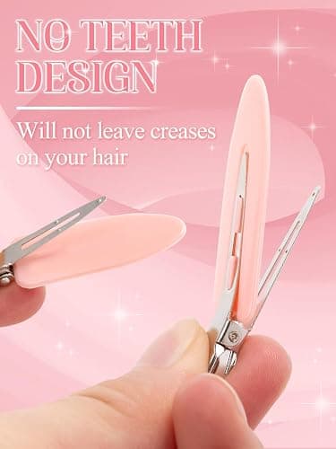 8Pcs No Bend No Crease Hair Clips- Styling Duck Bill Clips Alligator Hair Barrettes for Styling Sectioning, Small Gifts for Women Girls Salon Hairstyle Hairdressing Bangs Waves, Black & Pink thumbnail 3