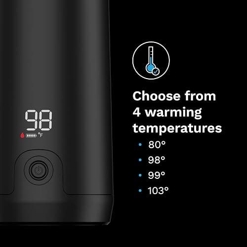 Baby Brezza Portable Warmer – 3X Faster Baby Bottle Warming - Travel Breastmilk and Formula Warmer - Safe, Even Heating - Up to 9oz - No Adapters, Black thumbnail 5