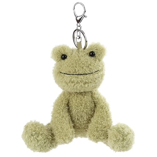 Apricot Lamb Cute Toys Plush Green frog Stuffed Animal Soft Keychain for Kids Bag, Purse, Backpack, Handbag (6 Inches) - Image 1
