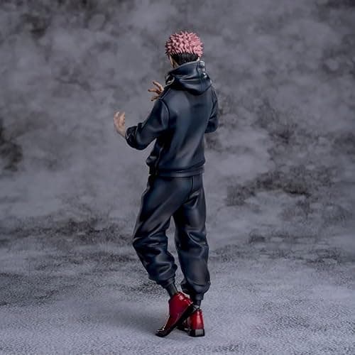 MABAIUDE Itadori Yuji Figure JJK Statue, Fighting Pose Ryomen Sukuna Figure Model Handmade Collectible Desktop Decor Gifts for Fans 20cm/7.87'' thumbnail 6