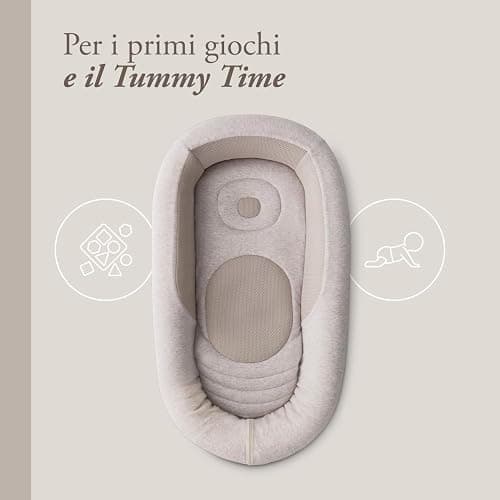 Inglesina Welcome Pod Baby Nest Ergonomico 0-8 Mesi, Riduttore Lettino Traspirante in Bambù e Cotone, Sfoderabile e Lavabile, Quiet Beige thumbnail 4