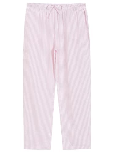 Latuza Women's Cotton Long Sleeve Pajama Set Seersucker Button Down Pj Set thumbnail 4