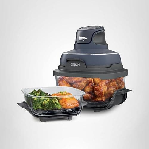 Ninja Crispi 4-in-1 Portable Glass Air Fryer Cooking System, 1500W, 4QT & 6-Cup TempWare Glass Containers with Storage Lids, Microwave, Freezer & Dishwasher Safe, Cyberspace Gray, FN101GY thumbnail 18