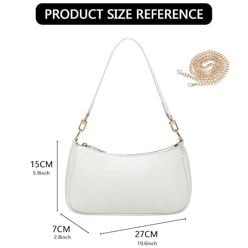 Shoulder Bags for Women Small White Purse Y2K Handbag Crocodile Pattern Clutch 90s Purses thumbnail 5