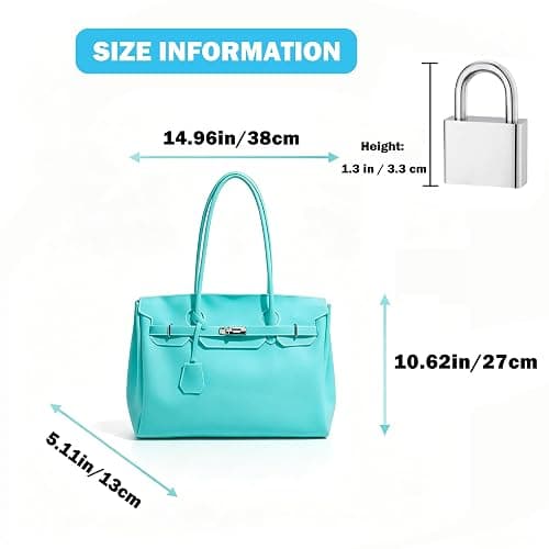 Jelly Tote Bag, Jelly Firkin Bag Large Capacity Shoulder Handbag PVC Purse for Commuting Date Travel thumbnail 4