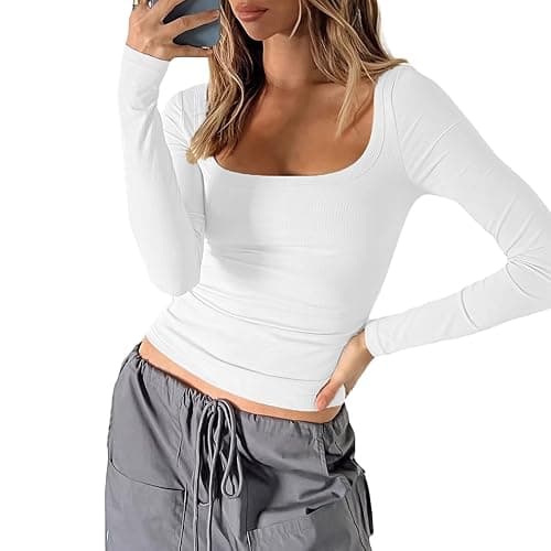Geagodelia Women's Long Sleeve T-Shirt Ladies Elegant Top Y2K Fashion Aesthetic Clothes Outfit Streetwear thumbnail 4