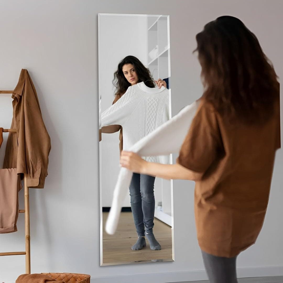 Espelho Corpo Inteiro Closet Retangular Bisotê 140x40cm - Image 1