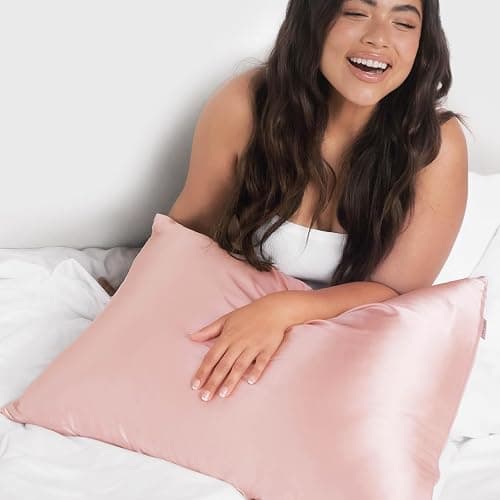 Kitsch Satin Pillowcase with Zipper for Hair & Skin, Softer Than Silk Pillow Cases Queen, Smooth Pillow Covers, Machine Washable, Wrinkle-Free, Cooling Satin Pillow Cases Standard Size 19"x26" (Blush) thumbnail 8