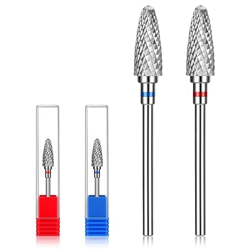 2 PCS 3/32" Carbide Nail Drill Bits Set, Professional Mini Mandrel Bit for Nails Drills Gel Removal Bit Nail Tech for Gel Polishing Cuticle Care and Nails Shaping - Image 1