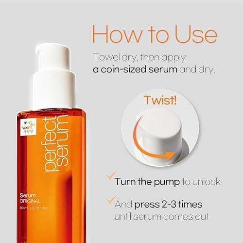 Mise En Scene Perfect Serum Original - Heat Protectant Hair Oil for Frizzy & Dry | Argan Oil | Visibly Smooths & Softens | Add Shine All Hair Types | Damage Repair | Fruity Floral Scent, 2.7 Fl Oz. thumbnail 9