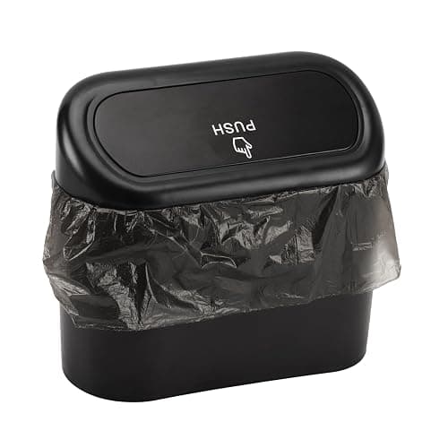 Accmor Car Trash Can with Lid, Mini Auto Dustbin Garbage Organizer with 30 Pcs Plastic Trash Bag, Automotive Garbage Container Bin for Vehicle, Home, Office - Black - 1 thumbnail 8