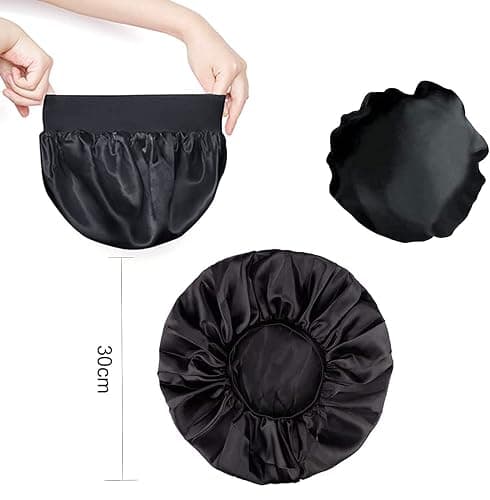 Silk Hair Wrap for Sleeping, Hair Bonnet, 1pcs Night Sleep Cap for Women Girls, Hair Care Head Cover Elastic Hat for Black Curly Hair. thumbnail 3