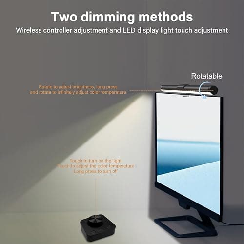 LED Lampe Ecran PC Moniteur USB Monitor Light Bar avec Télécommande Lumière Ecran PC Réglable Luminosité et la Teinte 5 Modes D'éclairage avec Protection des Yeux pour Office Home Gaming 44CM thumbnail 5