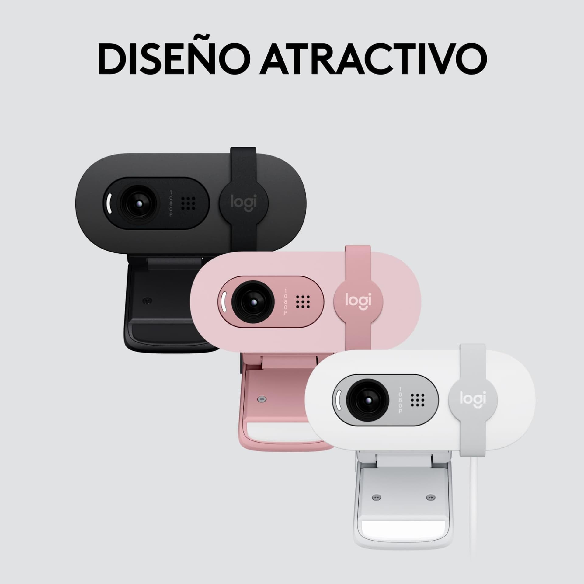 Logitech Brio 100, cámara Web Full HD para reuniones y Streaming, Equilibrio iluminación automático, micrófono Integrado, Tapa de privacidad, USB-A, para Microsoft Teams, Google Meet, Zoom - Grafito thumbnail 8