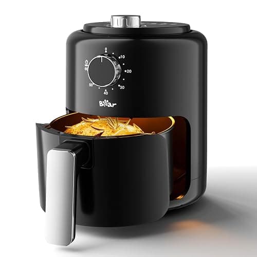 Bear Small Air Fryer 2.1 QT, Mini Airfryer Adjustable Time&Temp Control, Compact Size Space Saving for 1-2 People Quick Healthy Meals Snack in Minutes with Nonstick Basket - Image 1