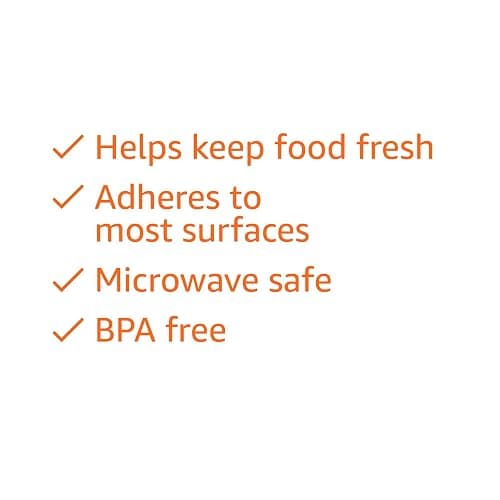 Amazon Basics Plastic Food Wrap, BPA Free, Microwavable, 200 Sq Ft, Pack of 1 thumbnail 5