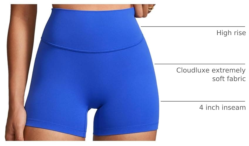 INGIA High Waist No Front Seam Biker Shorts 4 '' | Running, Volleyball, Spandex, Yoga, Gym, Workouts, for Womens thumbnail 4