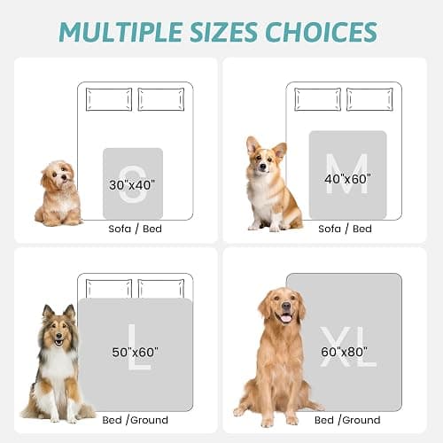 COZY KISS Waterproof Pet Blanket Deer Print for Large Dog & Cat, 30x40 inch | Luxury Fuzzy Fluffy Warm Plush Christmas Blanket for Women Sofa Bed Couch Chair, Liquid Pee Proof, Reversible & Soft, Brown thumbnail 8