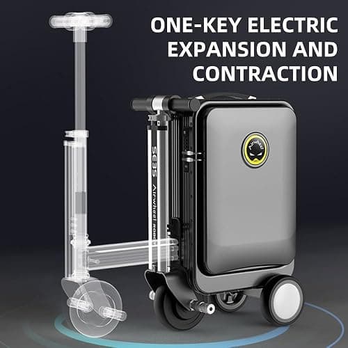 Airwheel SE3S Smart Rideable Suitcase Electric Luggage Scooter For Travel (black) thumbnail 3