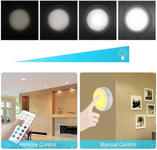 Cadrim Puck Lights, 13 Colors Changeable LED Puck Lightings, Battery Powered Dimmable Under Cabinet Lights, Battery Operated Lights with 1 Remote Controls for Kitchen(3 Pack) thumbnail 4