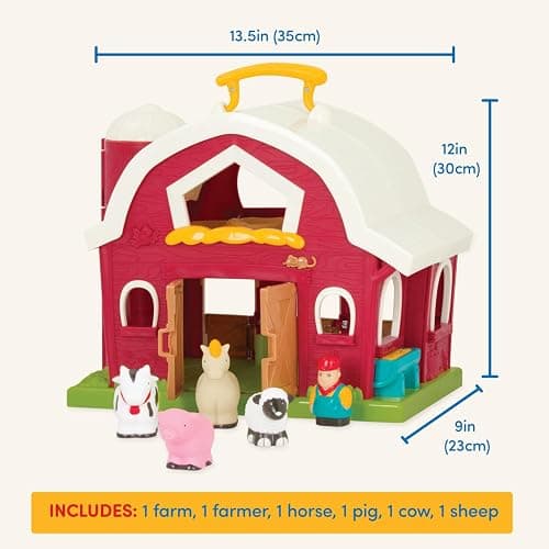 Battat– Big Red Barn, Animal Farm Playset – Learning Toy for Toddlers, 18M Plus, 13.5" x 9"x 12" thumbnail 3