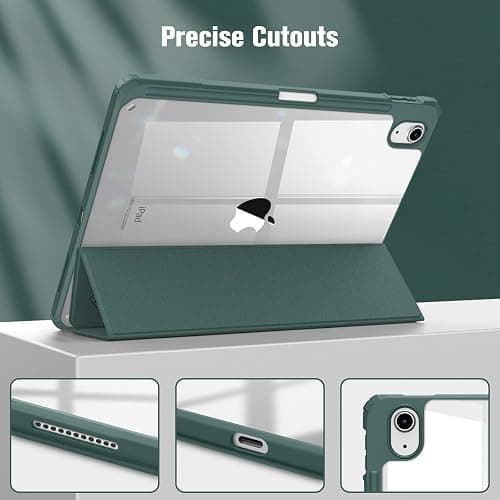 Fintie Hybrid Slim Case for iPad (A16) 11th Generation 11 Inch (2025), iPad 10th Generation 10.9 Inch (2022) - Shockproof Cover with Clear Transparent Back Shell & Pencil Holder, Midnight Green thumbnail 7