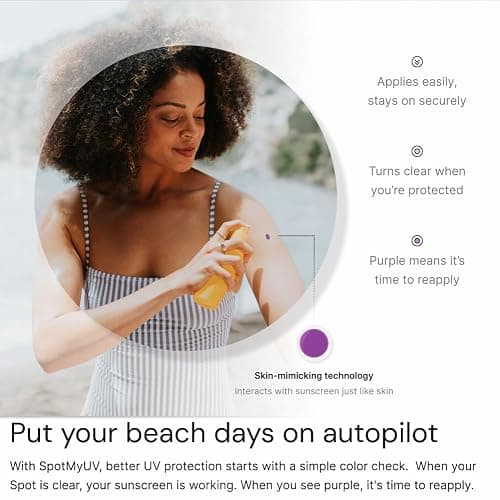 SpotMyUV UV Detection Stickers for Sunscreen with Patented Dermatrue SPF Sensing Technology, Know When to Reapply Sunscreen to Help Prevent Sunburn, 16 Count thumbnail 4