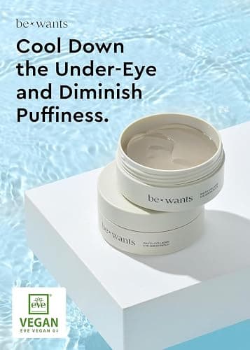 BE+WANTS Bewants under eye patches for puffy eyes, Korean under eye mask with vegan collagen and 71.9% bamboo water, patches for dark circles and Cooling, 60 pieces thumbnail 4
