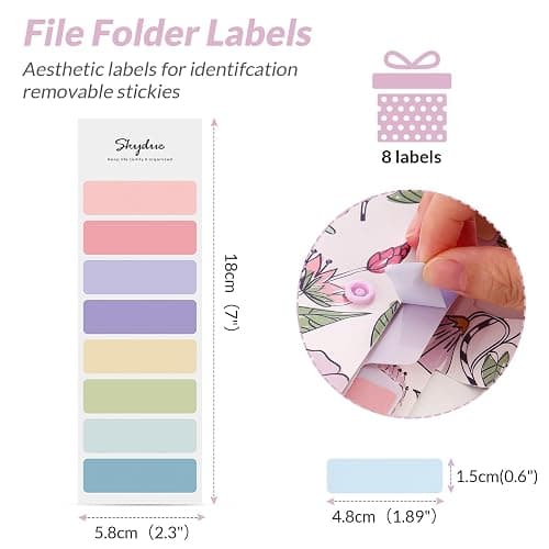 SKYDUE Accordion File Organizer, Floral Expanding File Folders with 5 Pockets, Cute Document Organizer for Paper Bills Receipt Storage, School Office & Hospital Supplies Letter/A4 Size Light Purple thumbnail 2
