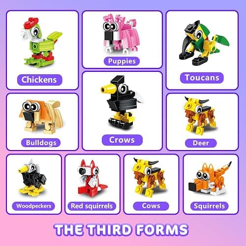 HOGOKIDS 60 Kinds Party Favors for Kids, 20 Pack 3-in-1 Animals Building Block Toy Sets for Goodie Bags Stocking Stuffer Classroom Prizes Birthday Christmas Easter Gifts for Boys Girls Ages 6-12+ thumbnail 9
