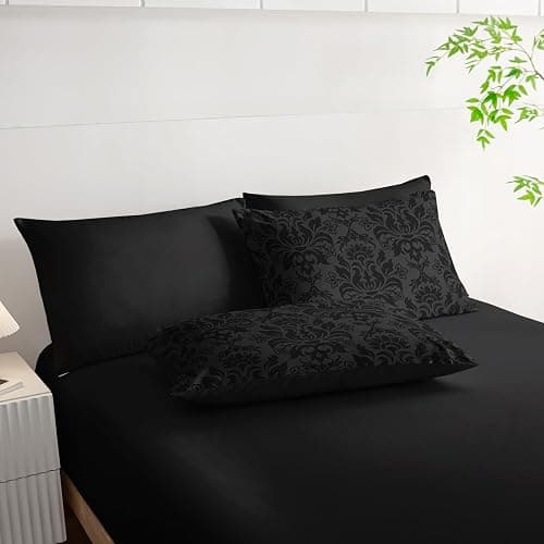 Axolotl Black Grey Comforter Set Full Size,7 Piece Damask Bedding Set Boho Paisley Comforter Set Gothic Vintage Floral Bed Set Elegant Victorian Baroque Comforter with Flat Fitted Sheet 4 Pillowsham thumbnail 6