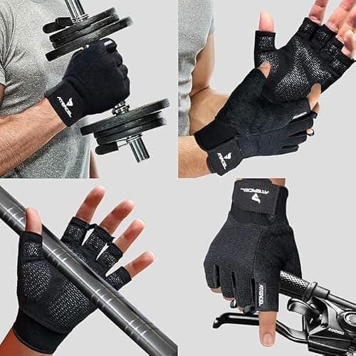ATERCEL Workout Gloves for Men and Women, Exercise Gloves for Weight Lifting, Cycling, Gym, Training, Breathable and Snug fit thumbnail 6