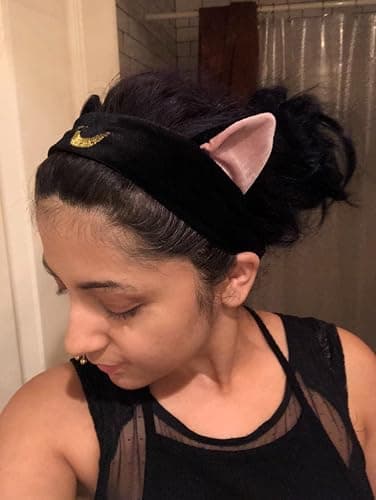 Ziper Cute Cat Usagi Moon Cosmetic Hairband shower headband (Black) thumbnail 3