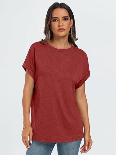 AUTOMET Womens Summer Tops Oversized Short Sleeve Business Casual T Shirts Trendy Fashion Clothes Spring Outfits 2025 thumbnail 2