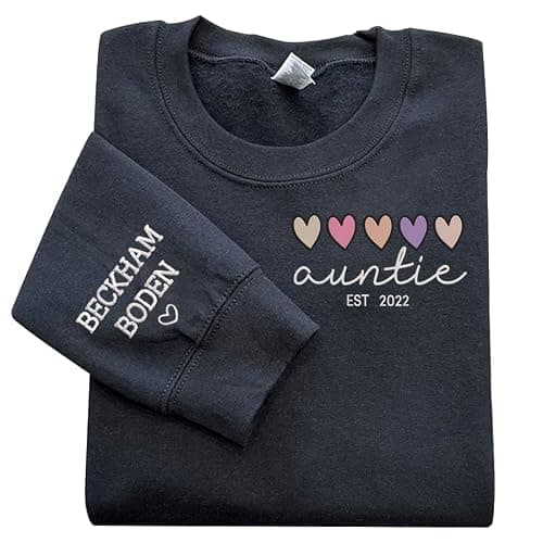 NAZENTI Personalized Flower Sweatshirt for Women, Embroidered Grandma Gift - Image 1