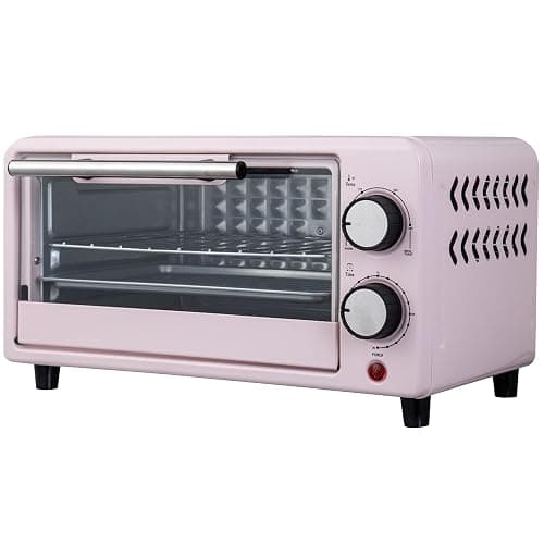 Kitchen Elite 4-Slice Countertop Toaster Oven, Stainless Steel Tray, Pink thumbnail 2