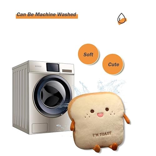 Goylmc Toast Bread Plush Pillow, Bread Stuffed Pillow,Food Plush Pillow with Hand Pocket Great Gift Choice for Kids Adults (15.7 * 13.7 in,Angry) thumbnail 8