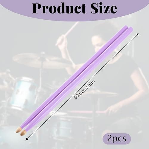 Purple Drum Sticks Maple Wood Drumstick 5a Drumsticks for Drums Wooden Handles Drum Stick Beginner Drums Sticks Accessories Stuff for Beginners Music Lovers thumbnail 2