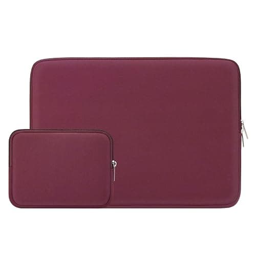 RAINYEAR 13 Zoll Laptop Hülle für MacBook Air 13 Zoll M4 M3 M2 M1 A3240 A3113 A2681 A2338 A2337, 13,3 & 14 Zoll MacBook Pro Schutzhülle mit Zubehörtasche (Rot) - Image 1