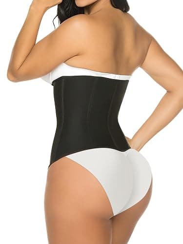 YIANNA Waist Trainer for Women Latex Underbust Tummy Control Waist Cincher Corset Hourglass Body Shaper Zipper and Hooks thumbnail 2