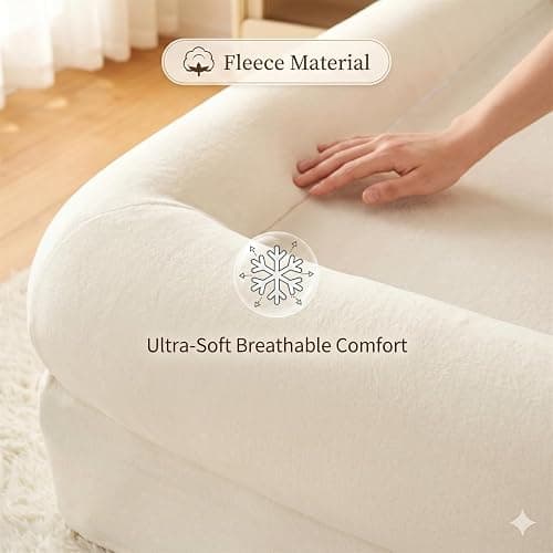 Bordered Bed Sheet with Padded Edges, Sherpa Fleece Bed Sheet with Borders, Soft Bumper Mattress Protector for Cozy Nest Sleep, Non-Slip Deep Pocket Fitted Sheet, Breathable Wrinkle Free (King) thumbnail 4