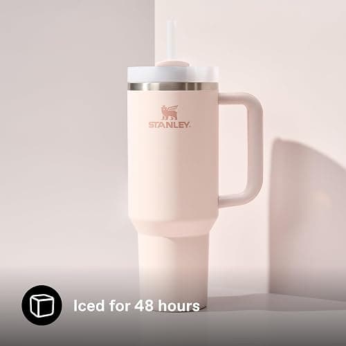 STANLEY 1913 Quencher H2.0 Flowstate Tumbler 1.2L - Cold for 11 Hours - Iced for 48 Hours - Metal Water Bottle with Straw, Handle and Lid - Dishwasher Safe - Travel Mug for Cold Drinks - Rose Quartz thumbnail 4