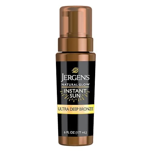 Jergens Natural Glow Instant Sun Body Mousse, Ultra Deep Bronze, 6 oz | Sunless Tanning Formula, Natural-Looking Color, Lightweight Mousse, Streak-Free Application, Fast-Drying Finish - Image 1