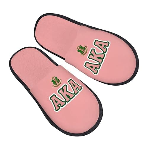 AKA Girls Sorority Warm Slippers Anti-Slip House Shoes Comfortable Cotton Slippers Bedroom Indoor Gift For Women Mom Ladies - Image 1