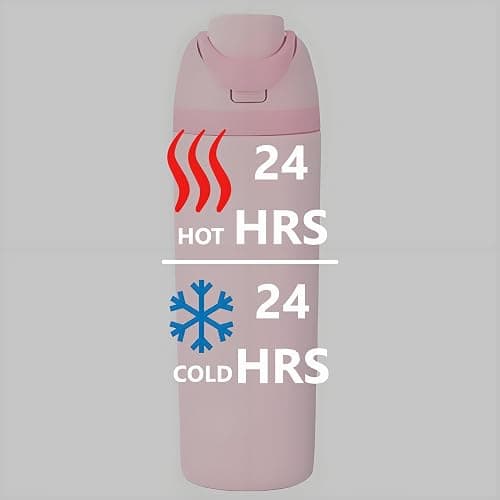 Generic Insulated stainless steel kettle with straw, ideal for sports and travel, BPA-free (pink), Same capacity thumbnail 3