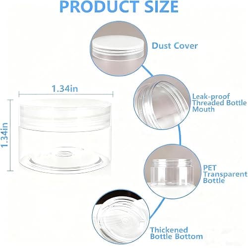 4 Pack 1 Oz (30ml) travel containers for creams Leak Proof with Labels thumbnail 2