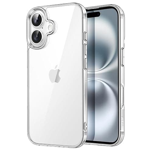 JETech Case for iPhone 16 6.1-Inch, Non-Yellowing Shockproof Phone Bumper Cover, Anti-Scratch Clear Back (Clear) - Image 1