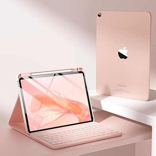 Harvopu Compatible for iPad Air 11-inch/Air 5th 4th Generation Case with Keyboard - Backlit Detachable, Folio Cover with Pencil Holder for iPad Air 11 Inch M3/M2 (2025/2024), Air 5/ Air 4 (Pink) - Pink thumbnail 8