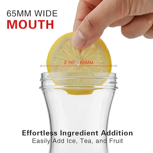 Cuiselect Water Carafe with Lid, 50 Oz Round Plastic Pitcher for Drinks, Milk, Mimosa Bar Supplies, Iced Tea, Juice Containers with Lids for Fridge, BPA-Free, NOT DISHWASHER SAFE, 4 Pack - 4 Pack thumbnail 3