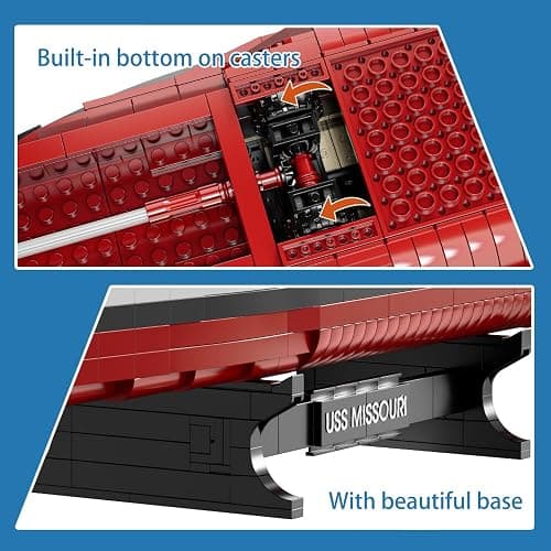 MISINI M6320 Military Series World War II Battleship Building Kit, 2228 Pieces USS Missouri Battleship, Toy Gift Ship Building Block Set for Adult Collection(Iowa-Class Warship) thumbnail 7